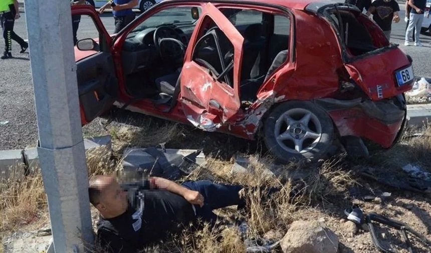 Aksaray'da sınava giderken kaza yaptılar