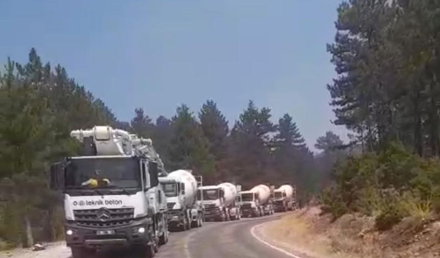 Beton Pompasıyla Yangına Müdahale!