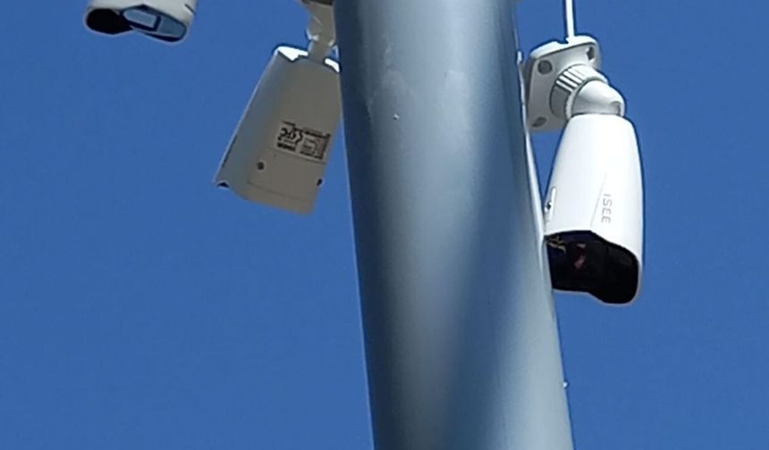 Güvenlik kamerasına zarar verdi