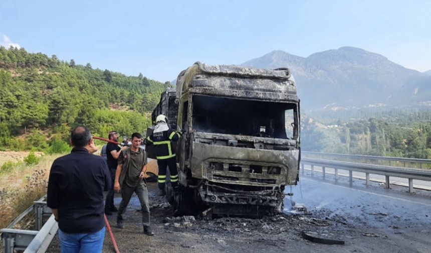 TIR alev aldı