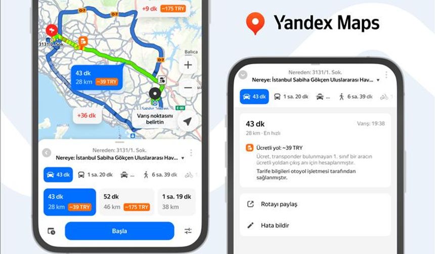 Yandex Maps’e Toplu Taşıma Ücretleri Özelliği Geldi