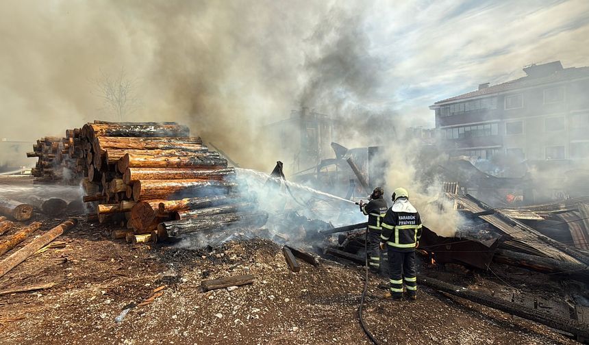 Karabük'te kereste fabrikasında yangın çıktı