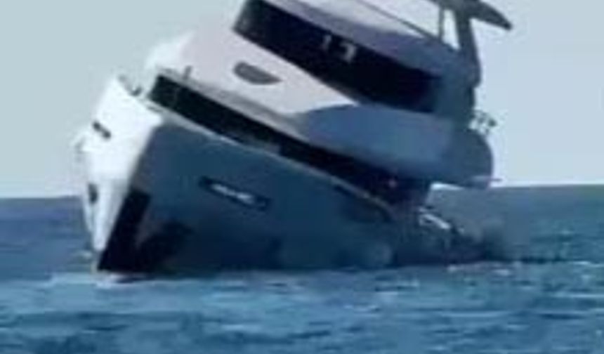 Zonguldak Ereğli’de lüks yat denize indirildikten 15 dakika sonra battı