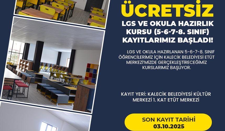Kalecik Belediyesi'nden LGS  öğrencilerine kurs!