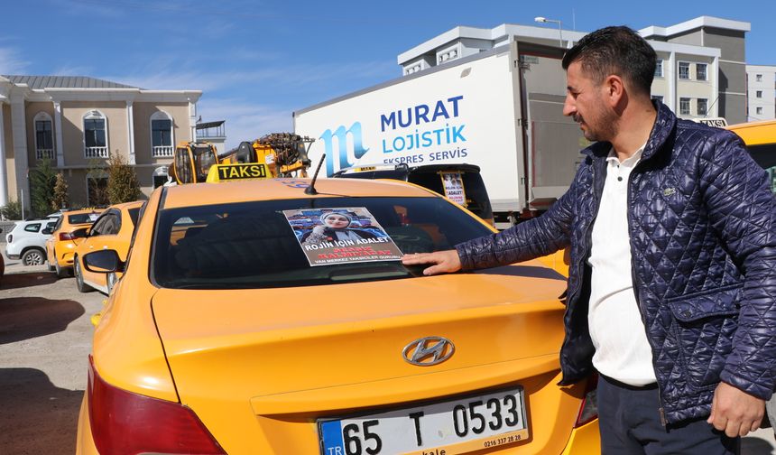 Van'da taksicilerden Rojin için kornalı eylem yaptı!