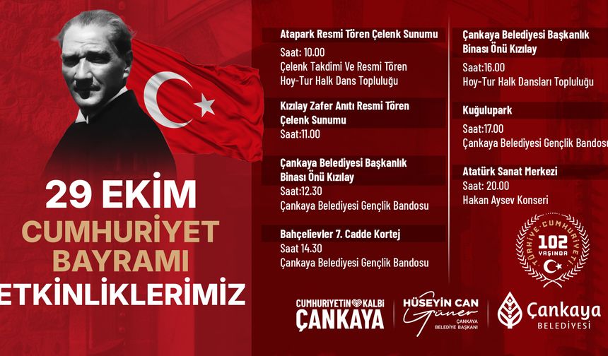 Çankaya'da 29 Ekim'de Hangi Etkinlikler Var?