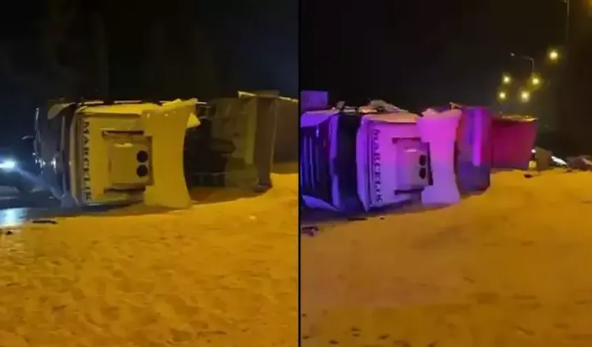 Osmaniye’de Mısır Yüklü Kamyon Devrildi: 1 Yaralı