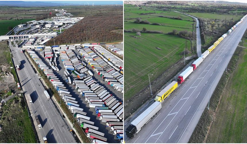 Yunanistan’daki çiftçi eylemleri Türkiye sınırında tır trafiğini kilitledi