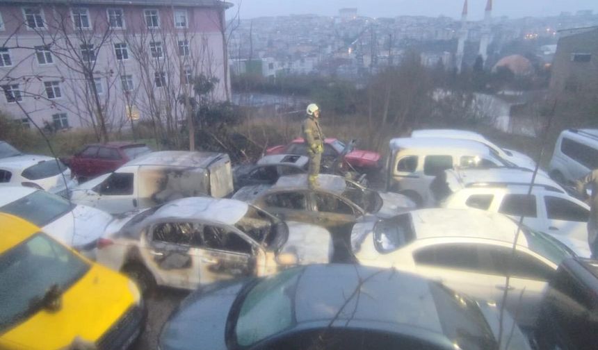 Gaziosmanpaşa'da otoparkta yangın çıktı