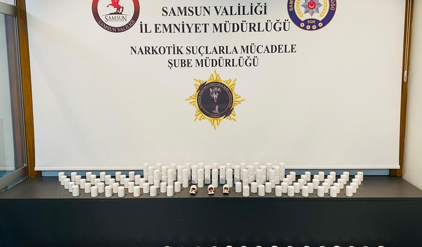 Samsun’da uyuşturucu operasyonu: 14 bin 100 sentetik hap ele geçirildi