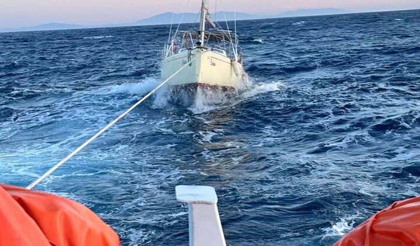 Sürüklenen tekne kurtarıldı