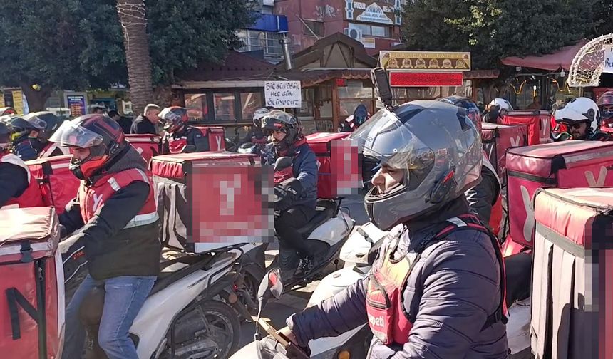 Kuryeler, kontak kapatıp eylem yaptı