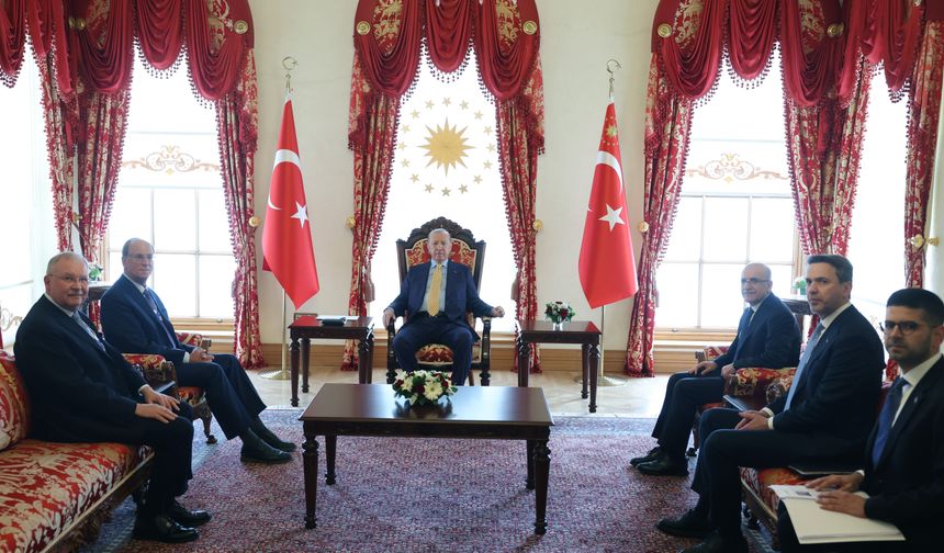 Cumhurbaşkanı Erdoğan, WEF Başkanı Fink'i kabul etti