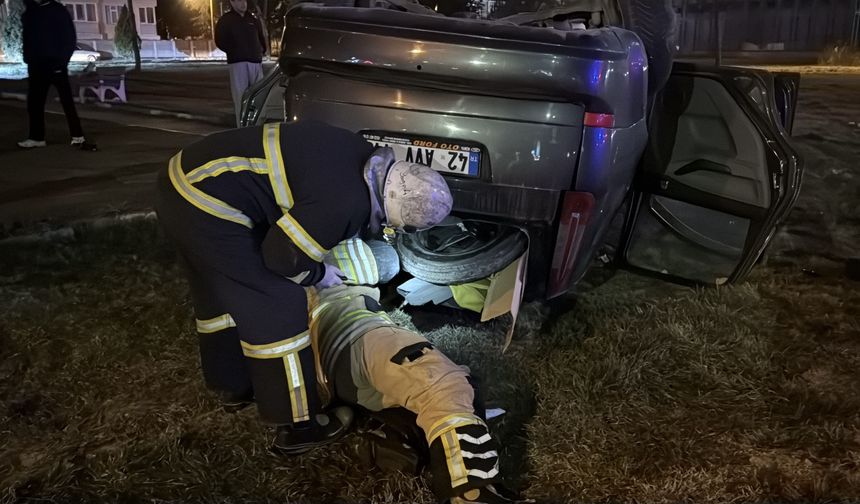 Kütahya’da Otomobil Takla Attı, Sürücü Yaralandı