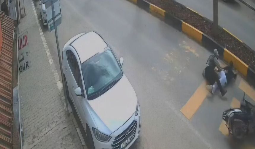 Motosiklet devrildi!