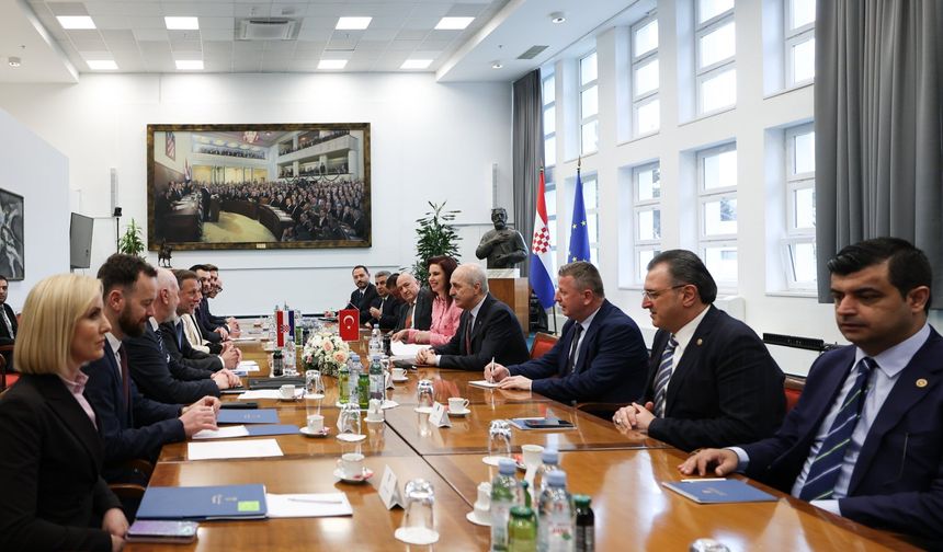 TBMM Başkanı Kurtulmuş, Hırvatistan Meclis Başkanı Jandrokovic ile bir araya geldi