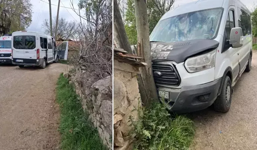 Öğrenci Servisi Direğe Çarptı: 13 Yaralı
