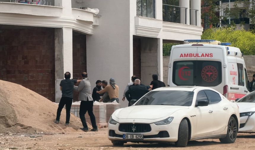 İnşaat işçileri arasında arbede çıktı