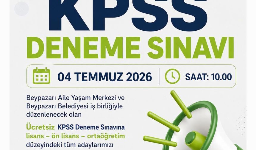 Beypazarı Belediyesi'nden KPSS adaylarına ücretsiz deneme sınavı desteği