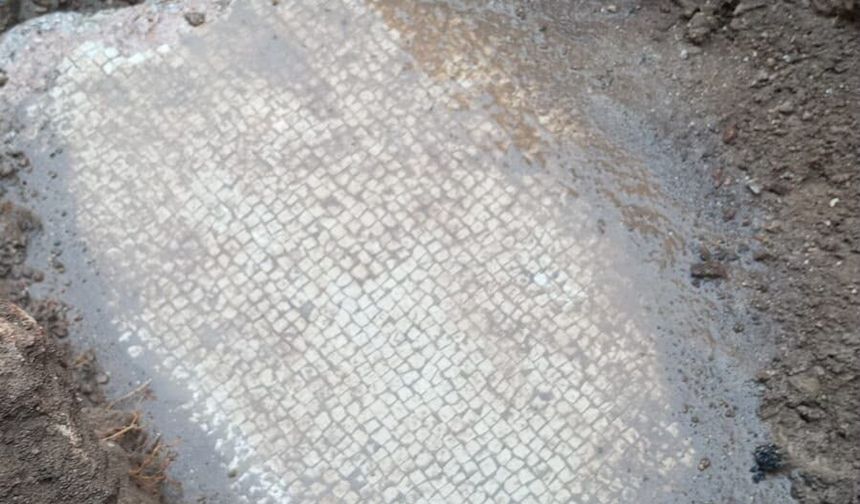 Altyapı kazısında mozaik bulundu