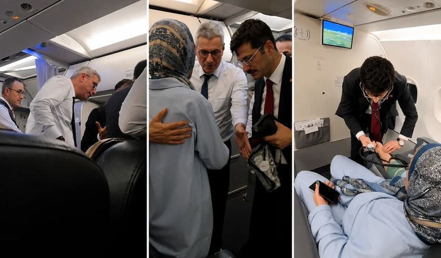 Uçakta fenalaşan yolcuya Sağlık Bakanı müdahale etti