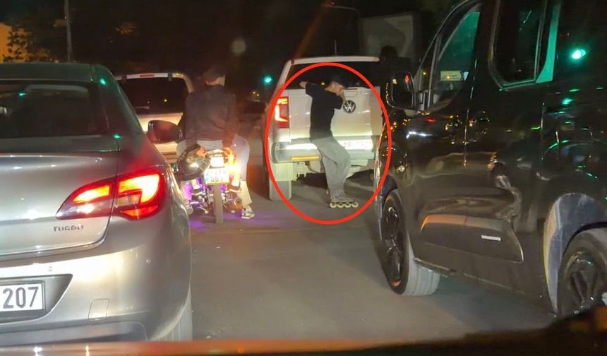 Diyarbakır’da patenli çocukların tehlikeli yolculuğu kamerada