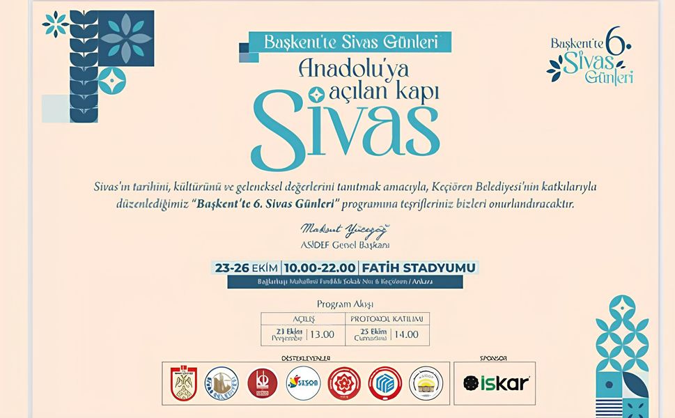 Başkente 6. Sivas Günleri Başlıyor!