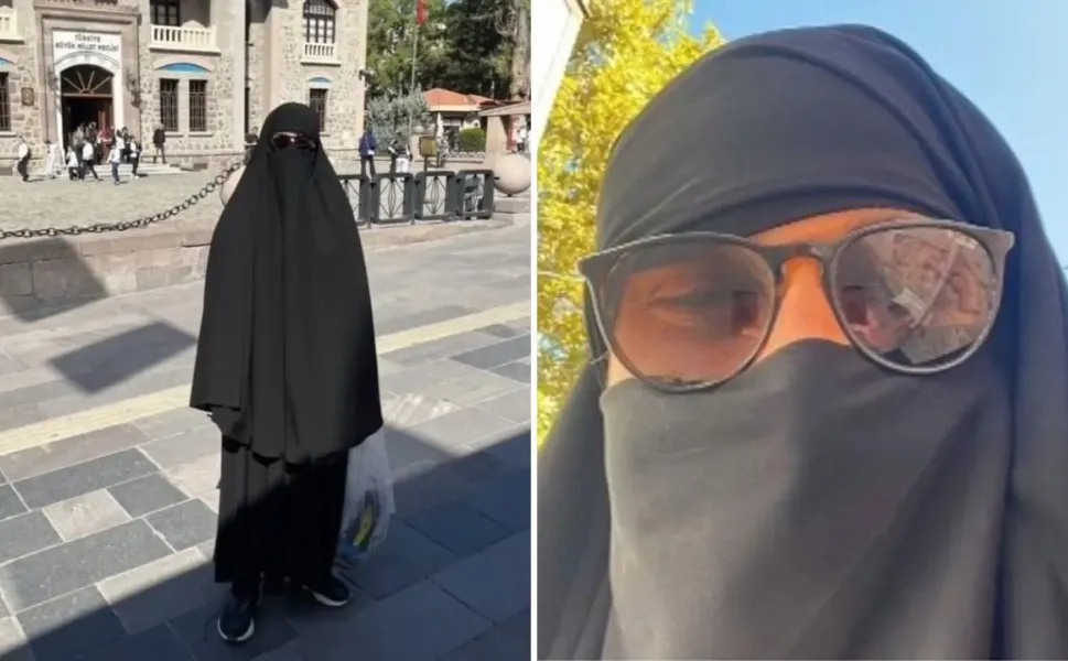 Ankara metrosunda şaşırtan olay: Siyah çarşaflı erkek