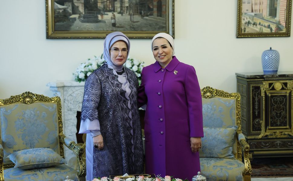Emine Erdoğan, Mısır Cumhurbaşkanı Sisi'nin eşi Amer ile bir araya geldi!