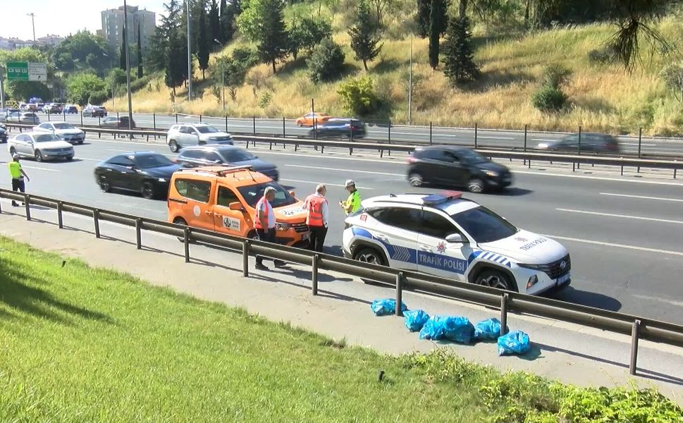 TEM Otoyolu'nda araç takla attı!