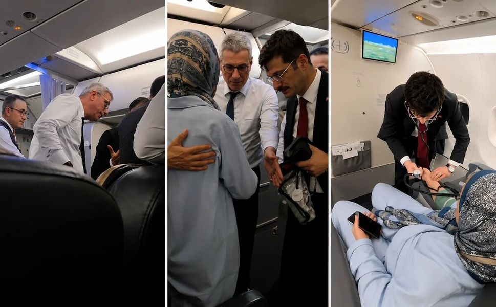 Uçakta fenalaşan yolcuya Sağlık Bakanı müdahale etti