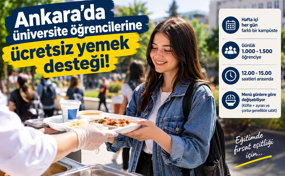Üniversite öğrencilerine müjde! Ankara’da hafta içi her gün ücretsiz yemek