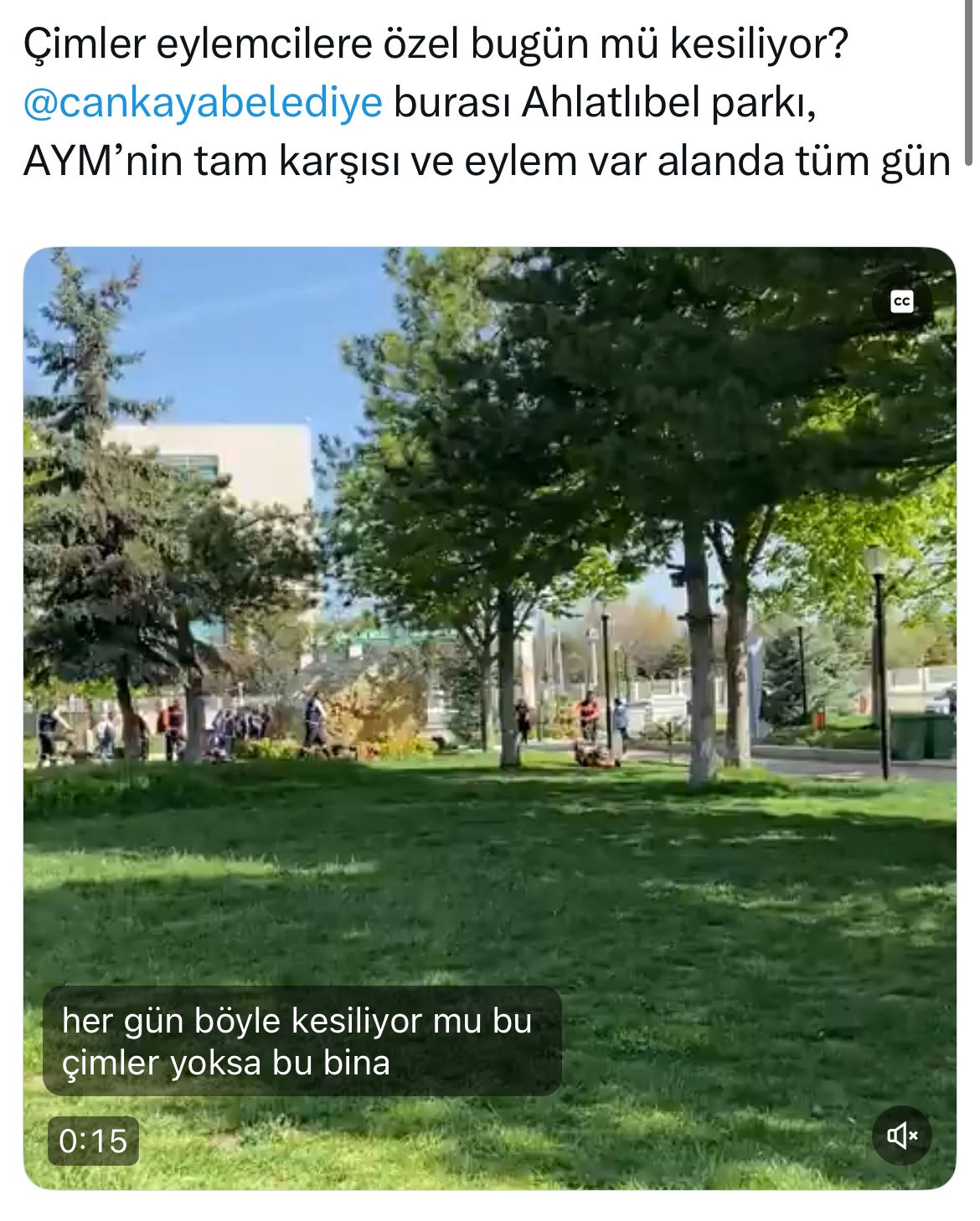 Çankaya’da Eylem Günü Çim Krizi Güner’in Yanıtı Tepki Çekti 2