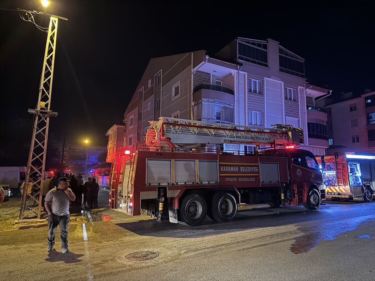 Karaman'da bir evde yangın çıktı