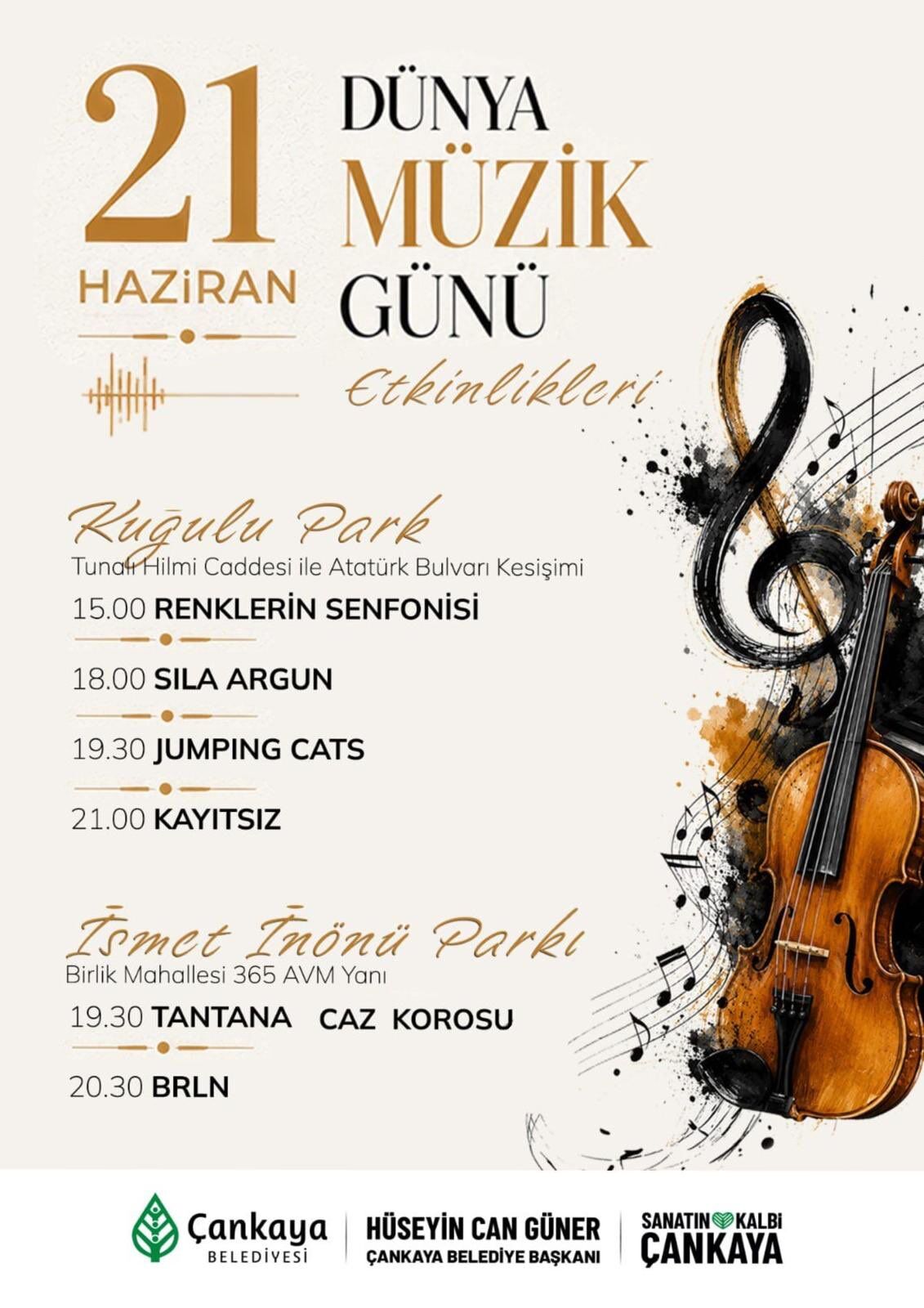 Çankaya’da Dünya Müzik Günü Coşkusu: Parklar Müzikle Şenlenecek