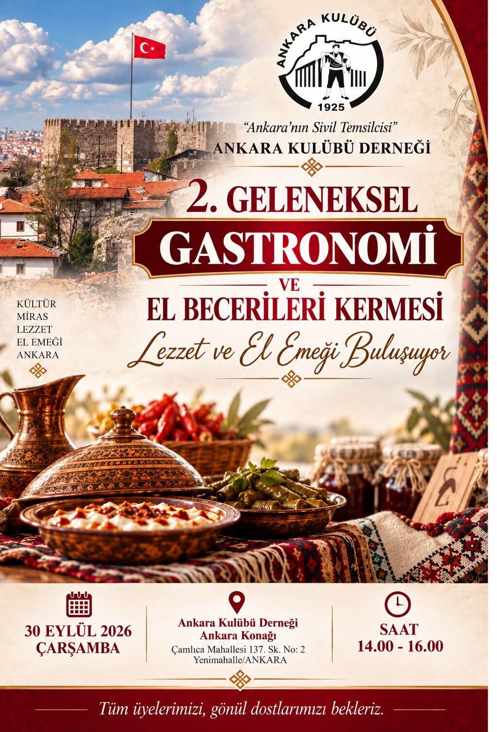 Ankara'da Gastronomi ve El Emeği Buluşması: Tarih ve Saat Belli Oldu