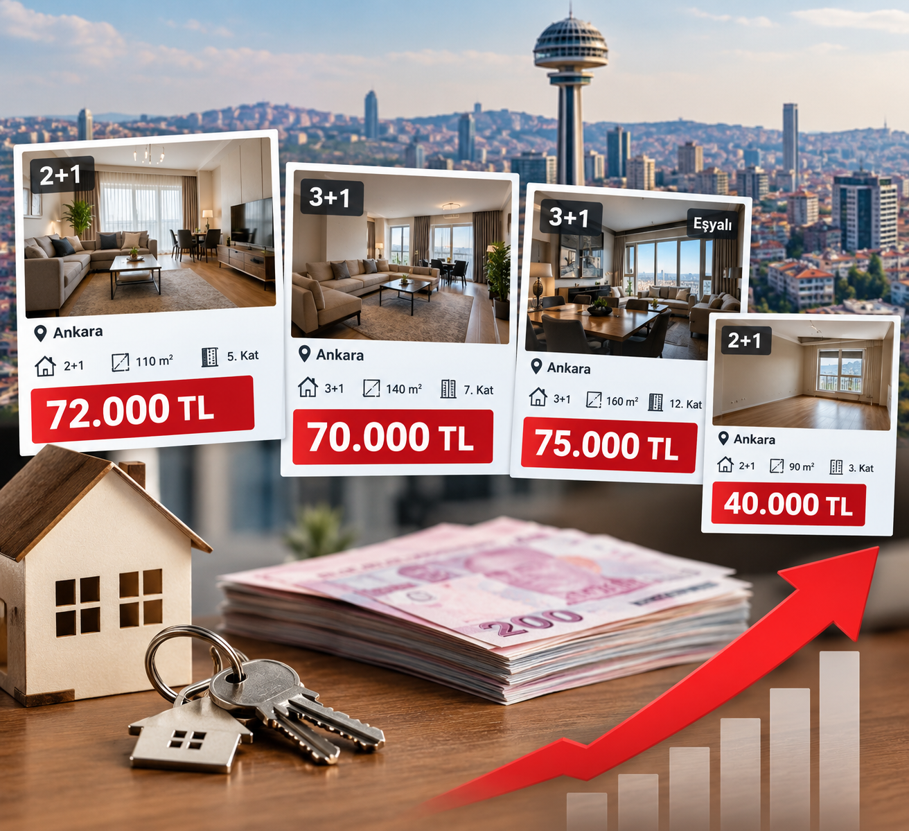 Ankara'da Kiralar 75 Bin TL'ye Dayandı!