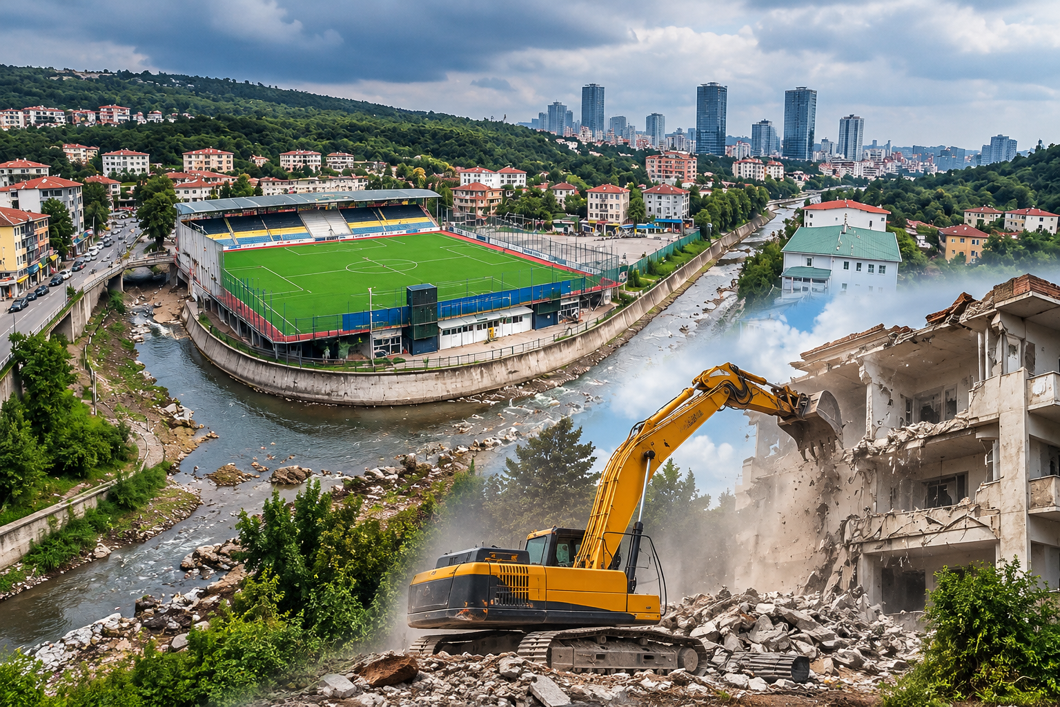 Ayazağa’da yıkım başlıyor: Stadyum ve çevresindeki binalar yıkılacak